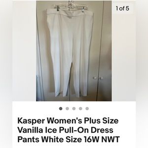 Kasper Vanilla Ice Pull On Pants Size 16